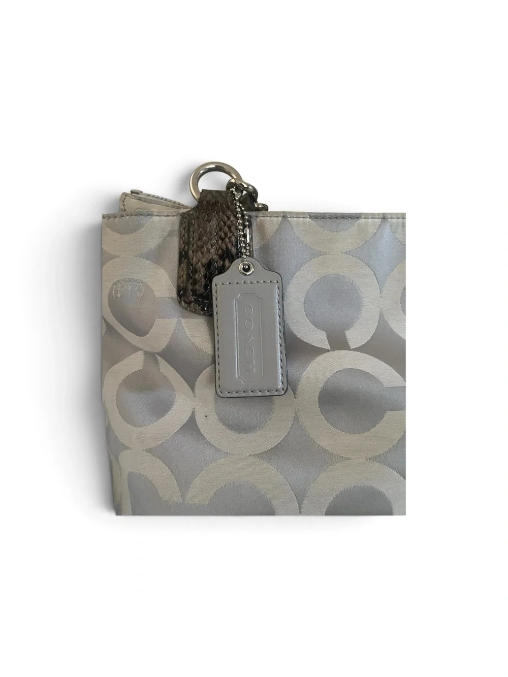 Coach Madison Op Art Signature Sateen Shoulder Tote Chain Handles EUC